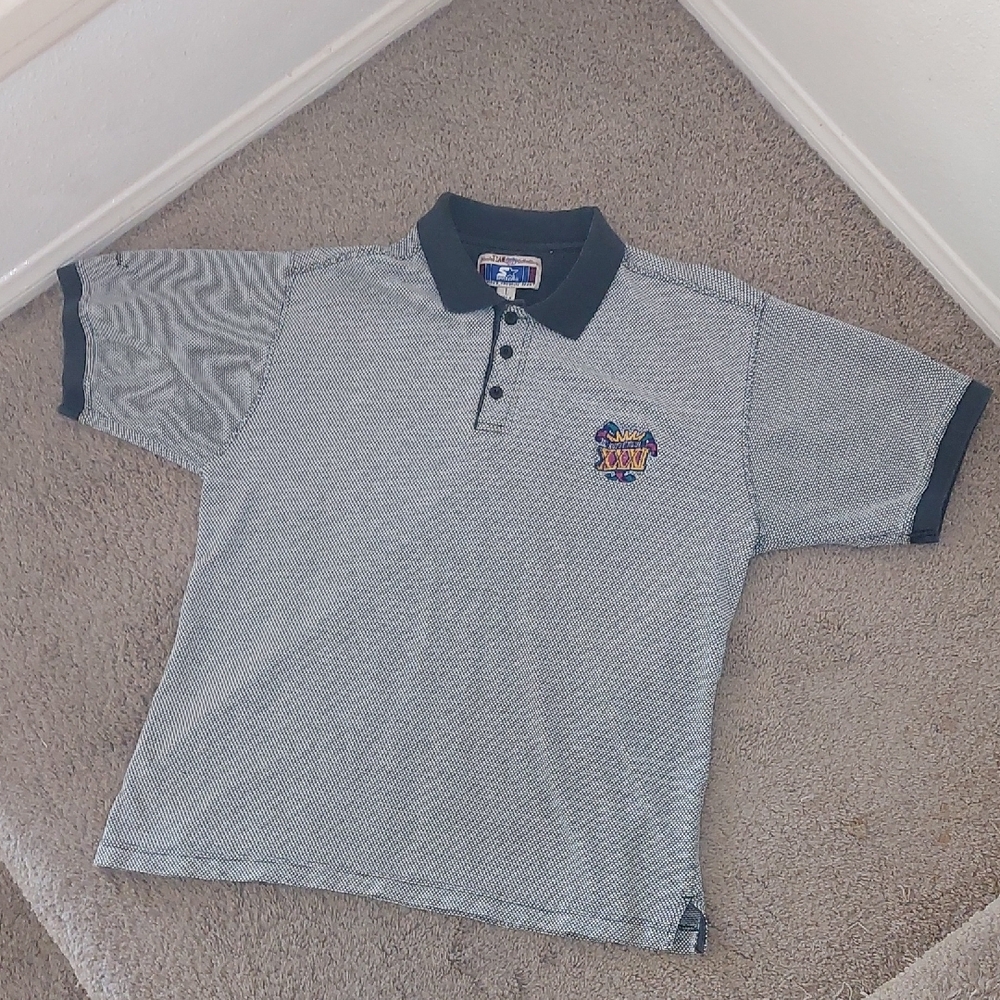 Men's NFL Polo Shirt - Black and Gray